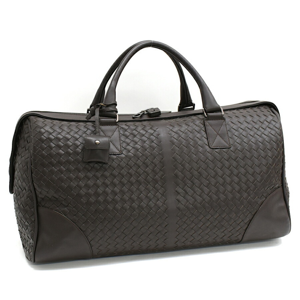 Bottega Veneta Boston Bag Black Intrecciato Leather